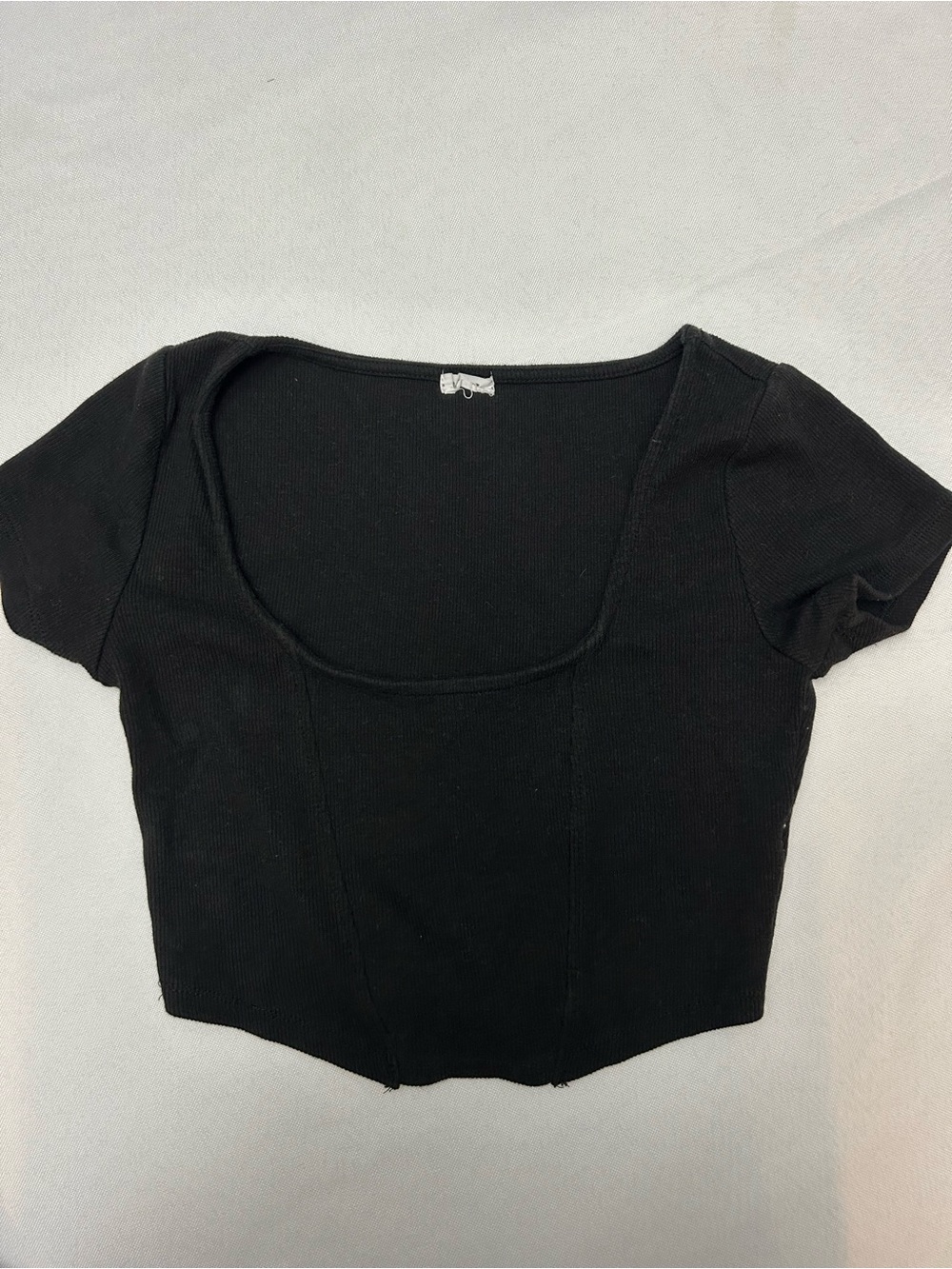 Garage Black Scoop Neck Short Sleeve Top size S